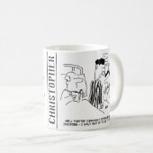 Mug Deux caricatures de jeunes médecins surchargés de  (Devant droit)