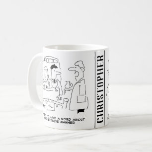 Mug Deux caricatures de jeunes médecins surchargés de 