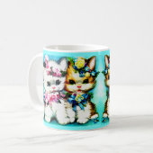 Mug deux chatons et beaucoup de fleurs (Devant gauche)