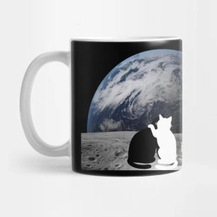 Mug Deux chats coincés dans la lune avec une boîte de 