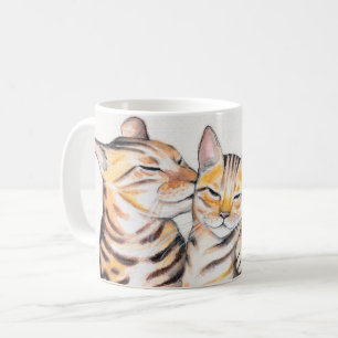 Mug Deux chats du Bengale Aquarelle Art