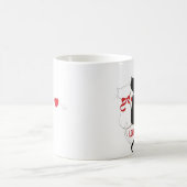 Mug Deux chats en amour, Rouge, Noir, Coeurs (Centre)