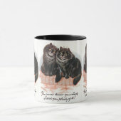 Mug Deux chats noirs chanceux peint par Louis Wain (Centre)