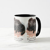Mug Deux chats noirs chanceux peint par Louis Wain (Devant droit)