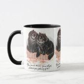 Mug Deux chats noirs chanceux peint par Louis Wain (Gauche)