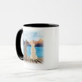 Mug Deux chiens assis sur une personnaliser d'accostag (Devant gauche)