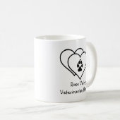 Mug Deux Coeurs Aiment les animaux Empreinte personnal (Devant droit)