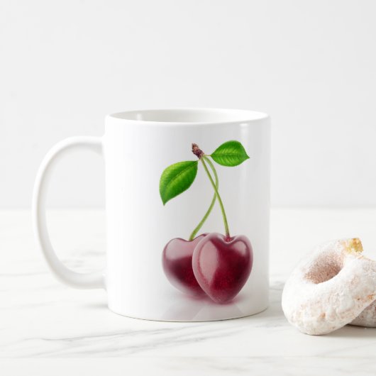 Mug Deux coeurs de cerise (Avec donut)