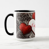 Mug Deux Coeurs modernes avec dentelle et amour (Gauche)