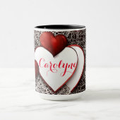 Mug Deux Coeurs modernes avec dentelle et amour (Centre)