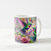 Mug Deux colibris et fleurs (Devant droit)