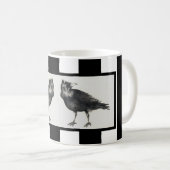 Mug Deux corbeaux et bandes noires (Devant droit)