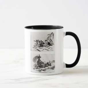 Mug Deux croquis pour le radeau de la méduse, c.1819