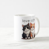 Mug Deux Cute Kittens Love Cats (Devant droit)