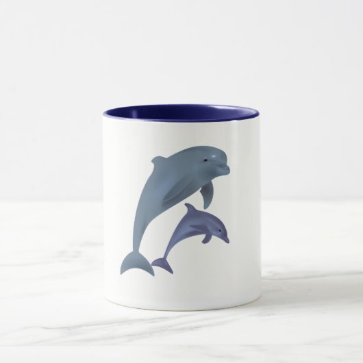 Mug Deux dauphins tropicaux sautant les uns à côté des (Centre)