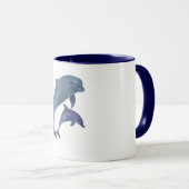 Mug Deux dauphins tropicaux sautant les uns à côté des (Devant droit)