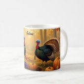 Mug Deux dindes sauvages Thanksgiving (Devant droit)