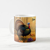 Mug Deux dindes sauvages Thanksgiving (Devant gauche)