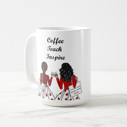 Mug Deux enseignants du primaire : Café, Enseigner, In (Devant gauche)