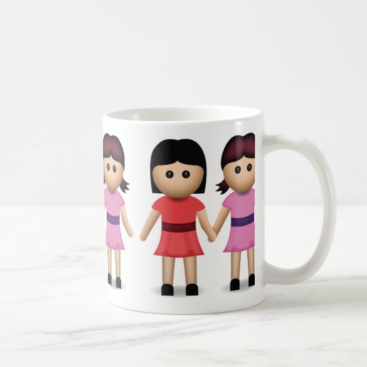 Mug Deux femmes tenant des mains Emoji (Droite)