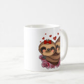 Mug Deux fentes dans l'amour embrasser les coeurs Sain (Devant droit)