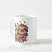 Mug Deux fentes dans l'amour embrasser les coeurs Sain (Devant gauche)