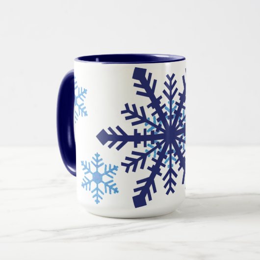 Mug Deux flocs à neige en tonalité (Devant gauche)