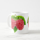 Mug Deux framboises à la feuille (Devant gauche)