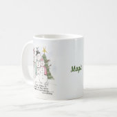 Mug Deux gens de neige aquarelle Magique scène d'hiver (Devant gauche)