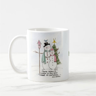 Mug Deux gens de neige aquarelle Magique scène d'hiver