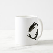 Mug Deux Koi - Poisson en pinceau d'encre (Devant droit)