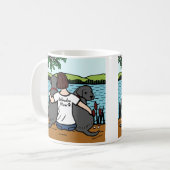 Mug Deux Labradors noir et maman (Devant gauche)