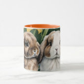 Mug Deux lapins de lapin de lapin de petite lop (Centre)