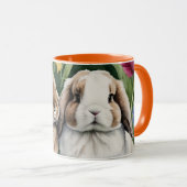 Mug Deux lapins de lapin de lapin de petite lop (Devant droit)