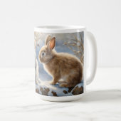 Mug Deux lapins lapins adorables Brown et blancs dans  (Devant droit)