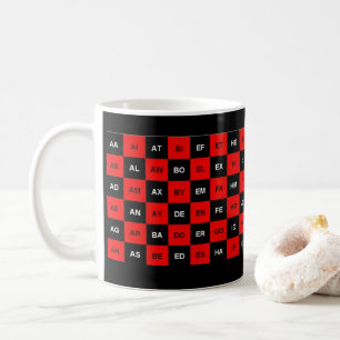 Mug deux lettres en rouge et en noir version US