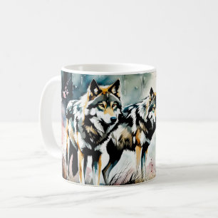 Mug Deux loups gris