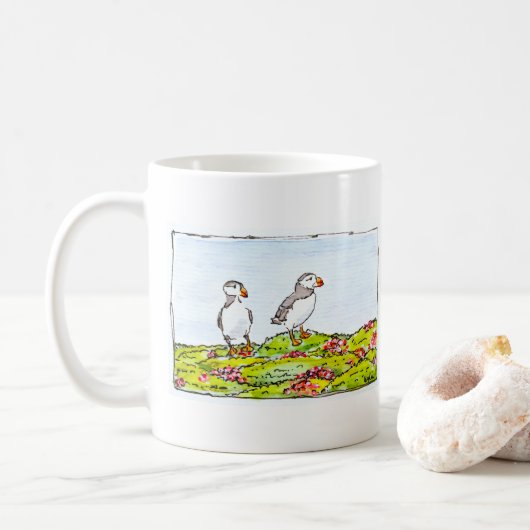 Mug Deux Macareux (Avec donut)