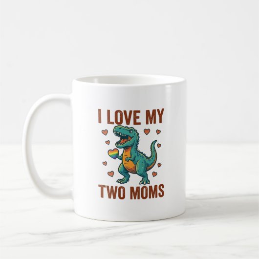 Mug Deux mamans fières de la conception de T-Shirt vec (Gauche)