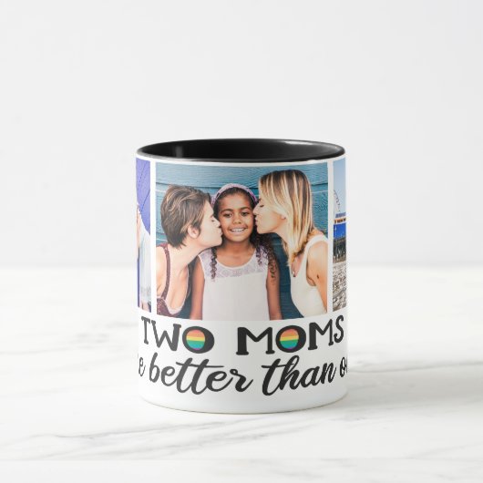 Mug Deux mamans sont meilleures que la photo d'une mèr (Centre)