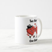 Mug Deux mignons Coeurs d'amour Valentine's (Devant droit)