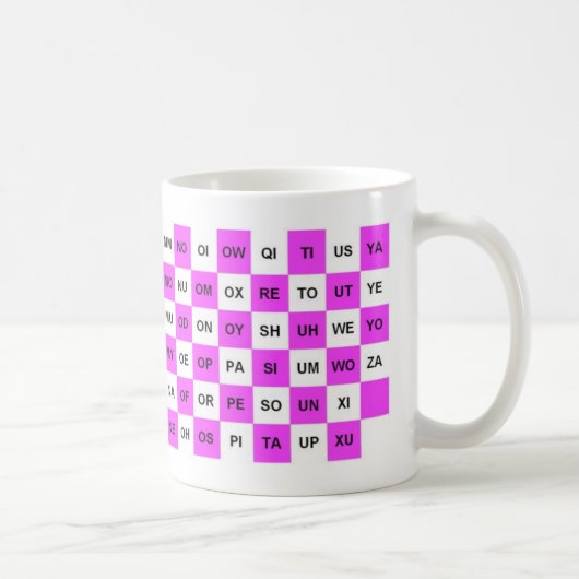 Mug Deux mots lettres US English List Pink (Droite)