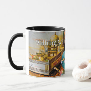 Mug Deux moulinets de pêche dans un cadre vintage - Pe