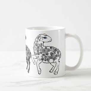 Mug Deux moutons blancs un mouton noir Art populaire