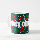 Mug Deux nuances de vert plus rouge blanc Joyeux Noël (Devant gauche)
