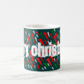 Mug Deux nuances de vert plus rouge blanc Joyeux Noël (Centre)