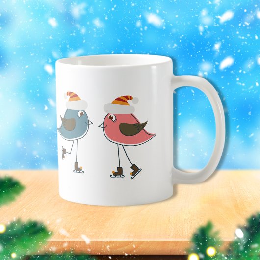Mug Deux Oiseaux De Neige Patinage Sur Glace