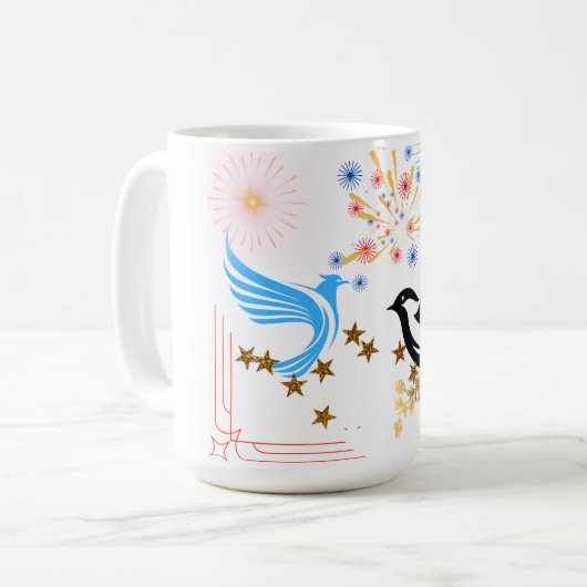 Mug Deux oiseaux majestueux (Devant gauche)