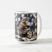 Mug Deux Otters Jouant Aux Échecs, (Devant droit)