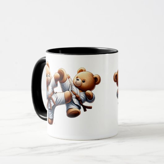 Mug Deux oursons en kimono s'affrontent. (Devant gauche)